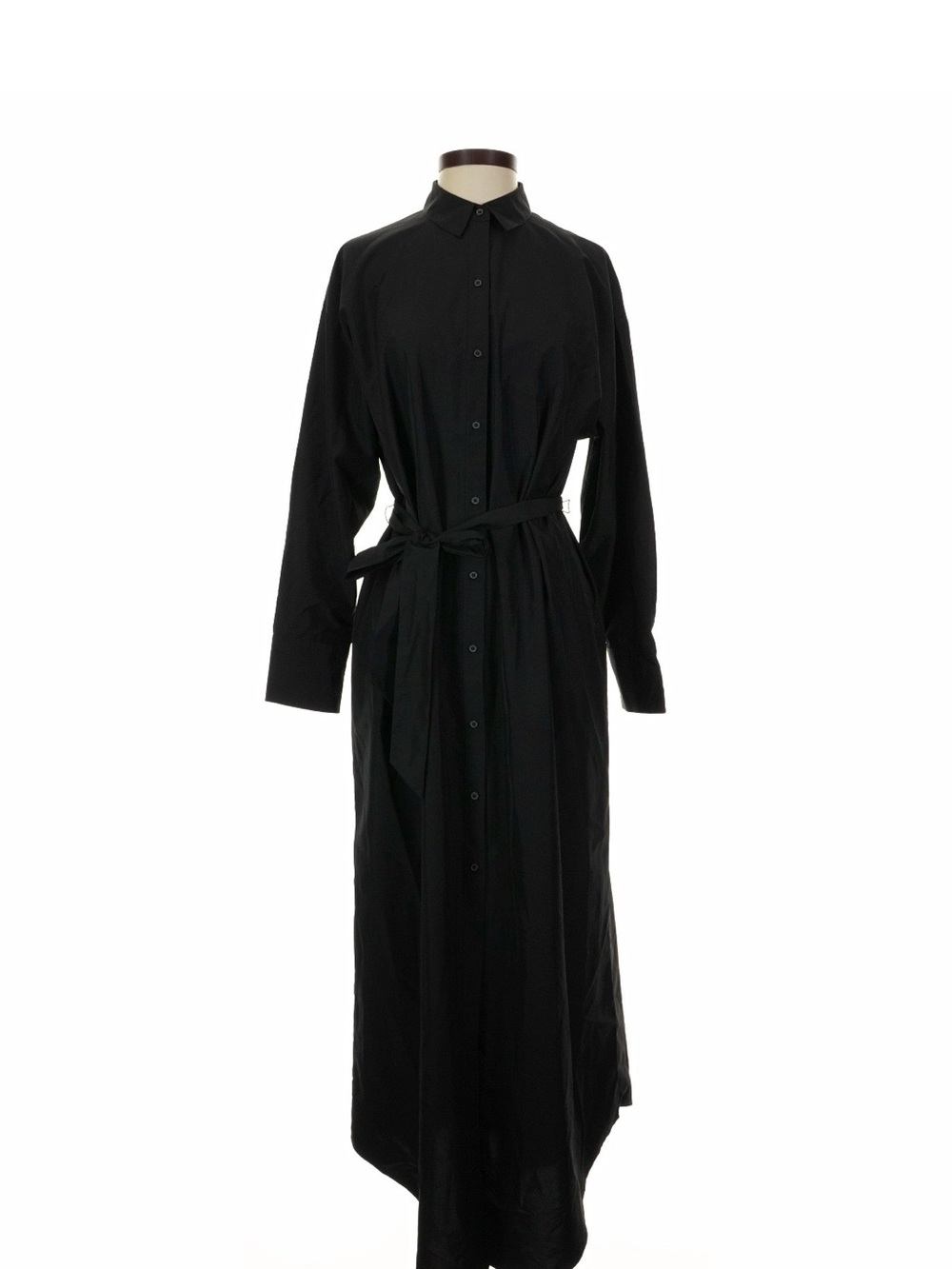 Express Black Maxi Shirt Dress with Waist Tie